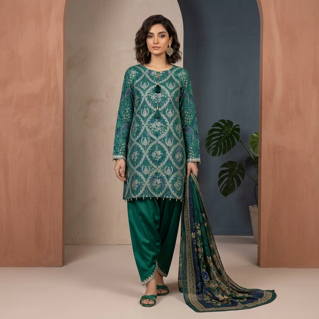 3 Piece Embroidered Lawn Suit